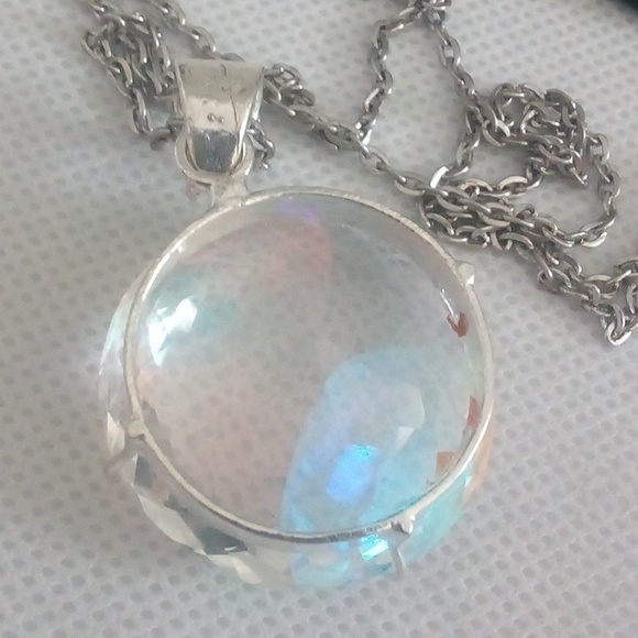 Huge 82ct cushion cut Mystic Topaz pendant 🤗💐 - Picture 5 of 8